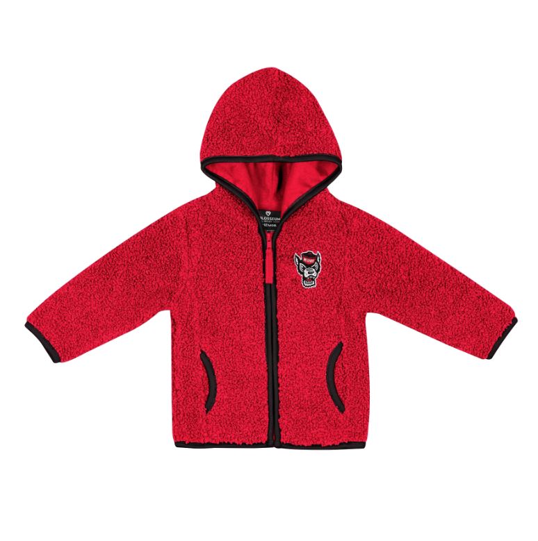 NC State Wolfpack Infant Girl's Red Walk In The Park Full Zip Hooded Sweatshirt