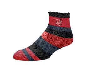 NC State Wolfpack 3-Stripe Rainbow II Fuzzy Socks