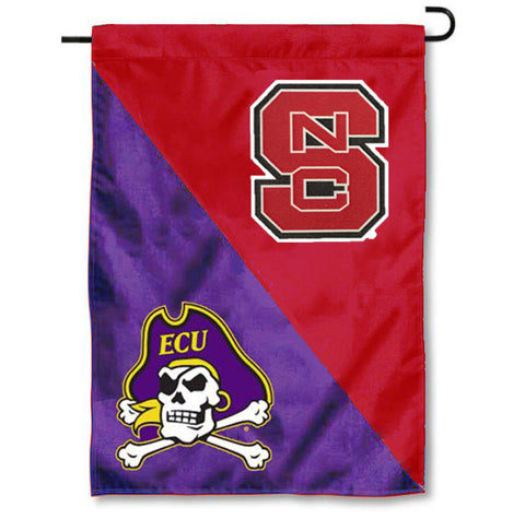 NC State Wolfpack 13"x18" NC State/ECU House Divided Garden Flag