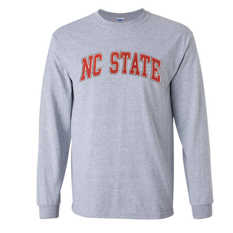 NC State Wolfpack Youth Grey Arch NC State Long Sleeve T-Shirt