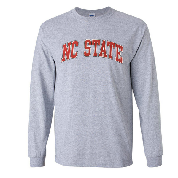 NC State Wolfpack Grey Arch Long Sleeve T-Shirt