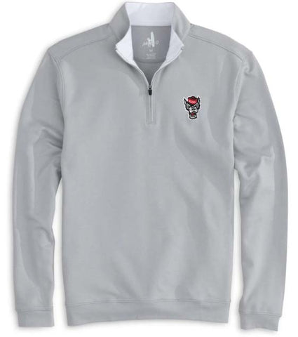 NC State Wolfpack Johnnie-O Grey Wolfhead Diaz 1/4 Zip Pullover