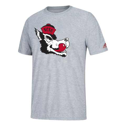 NC State Wolfpack Adidas Youth Grey Slobbering Wolf Amplifier T-Shirt