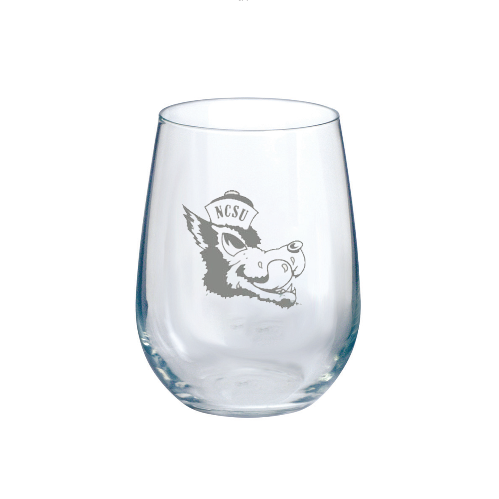 NC State Wolfpack 21oz Digital 360 Slobbering Wolf Wine Glass