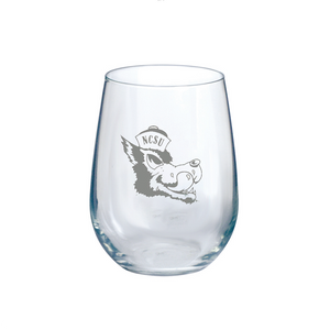 NC State Wolfpack 21oz Digital 360 Slobbering Wolf Wine Glass