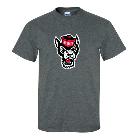 NC State Wolfpack Dark Heather Grey Wolfhead T-Shirt
