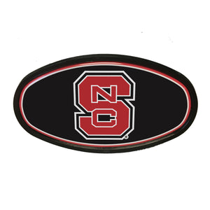 NC State Wolfpack Black Block S Oval Hitch Cover