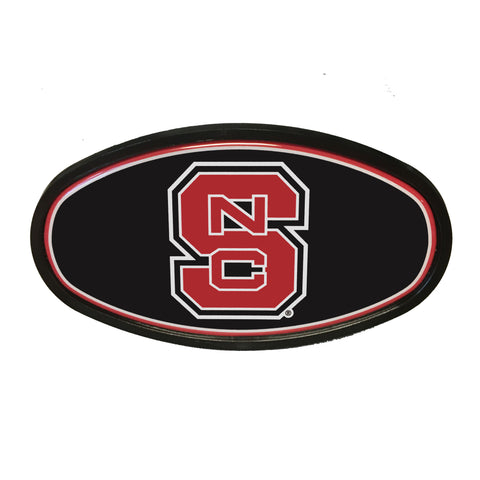 NC State Wolfpack Black Block S Oval Hitch Cover