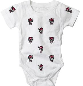 NC State Wolfpack White All Over Wolfhead Onesie