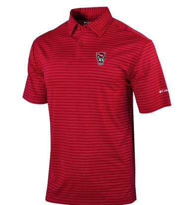 NC State Wolfpack Columbia Red Omni-Wick Smooth Roll Polo