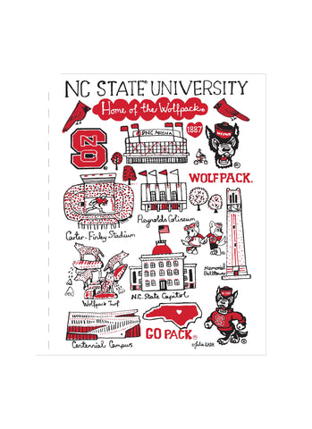 NC State Wolfpack Julia Gash Landmarks 10-Pack Note Cards w/ Envelopes