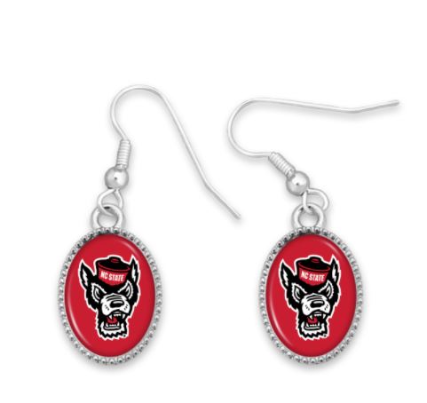 NC State Wolfpack Red Wolfhead Kennedy Earrings