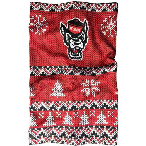 NC State Wolfpack Red Wolfhead Ugly Sweater Fan Wrap Gaiter