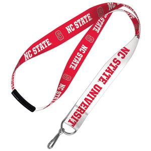 NC State Wolfpack Red and White Lanyard w/Breakaway Release