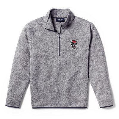 NC State Wolfpack Heather Grey Wolfhead Saranac 1/4 Zip Jacket