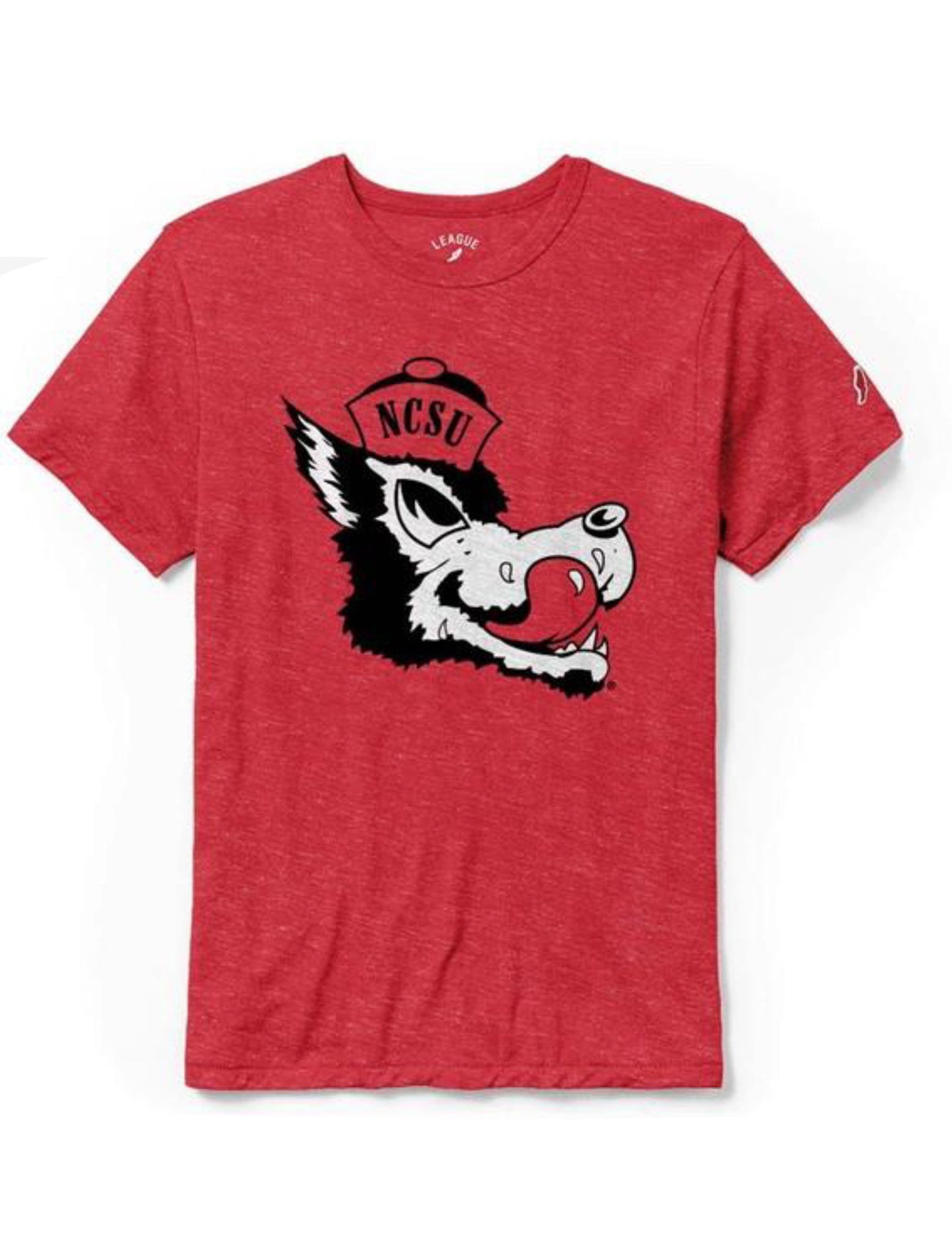 NC State Wolfpack League Heather Red Slobbering Wolf T-Shirt
