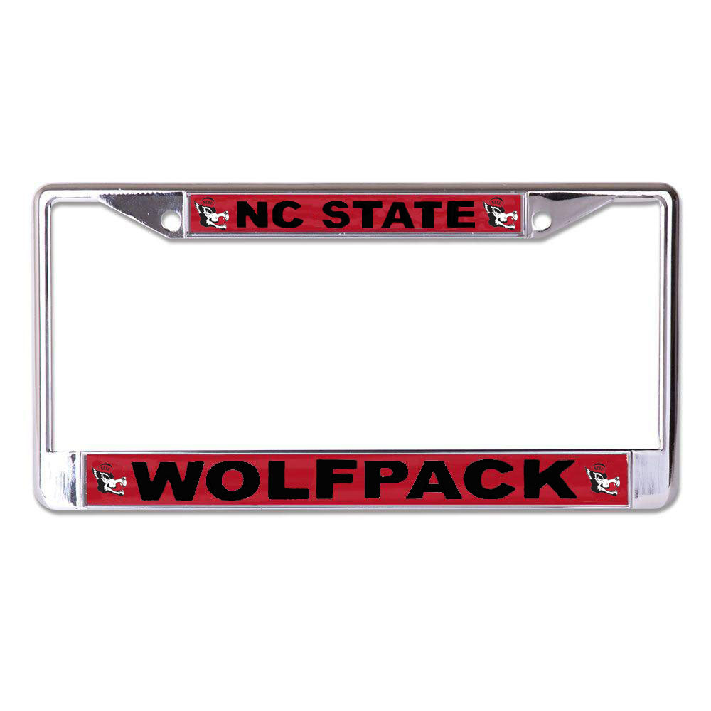 NC State Wolfpack Wincraft Red Slobbering Wolf License Plate Frame
