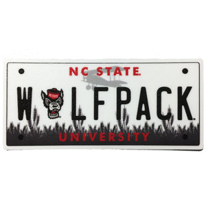 NC State Wolfpack License Plate Rugged Sticker