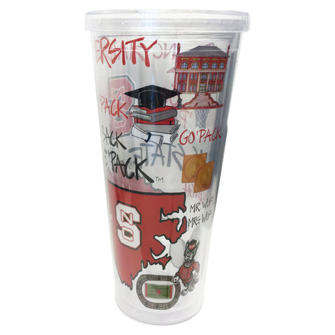 NC State Wolfpack 22oz Tumbler w/Lid and Straw