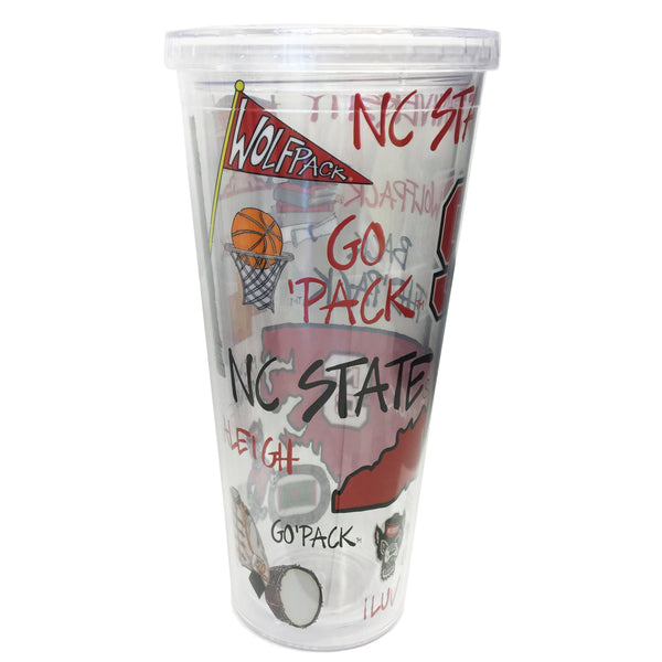 NC State Wolfpack 22oz Tumbler w/Lid and Straw