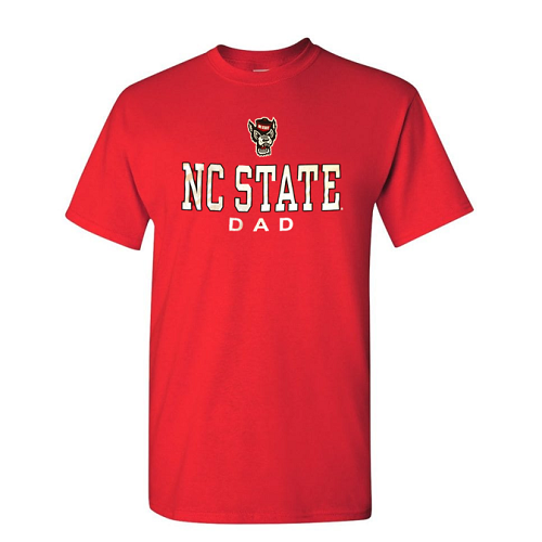 NC State Wolfpack Red NC State Dad Wolfhead T-Shirt