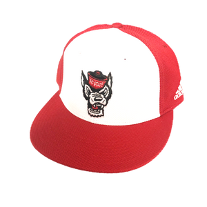 NC State Wolfpack Adidas Red Wolfhead Mesh On Field Baseball Hat