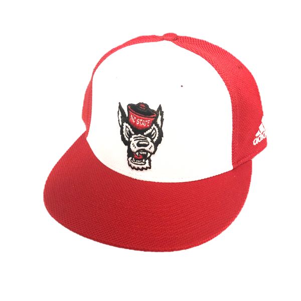 NC State Wolfpack Adidas Red Wolfhead Mesh On Field Baseball Hat