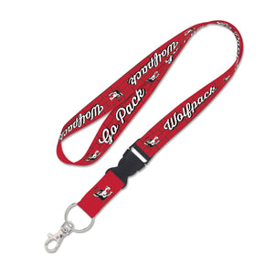 NC State Wolfpack Red Slobbering Wolf Lanyard w/ Buckle Release