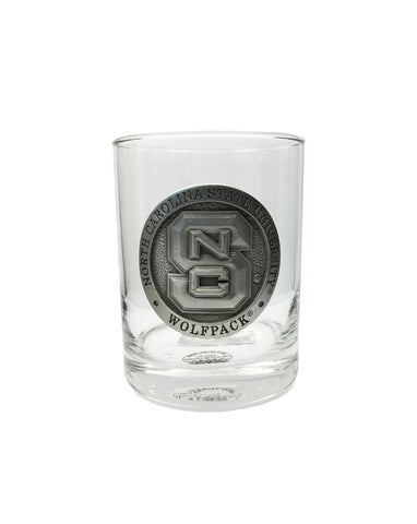 NC State Wolfpack Heritage Pewter Capitol Old Fashion Glass