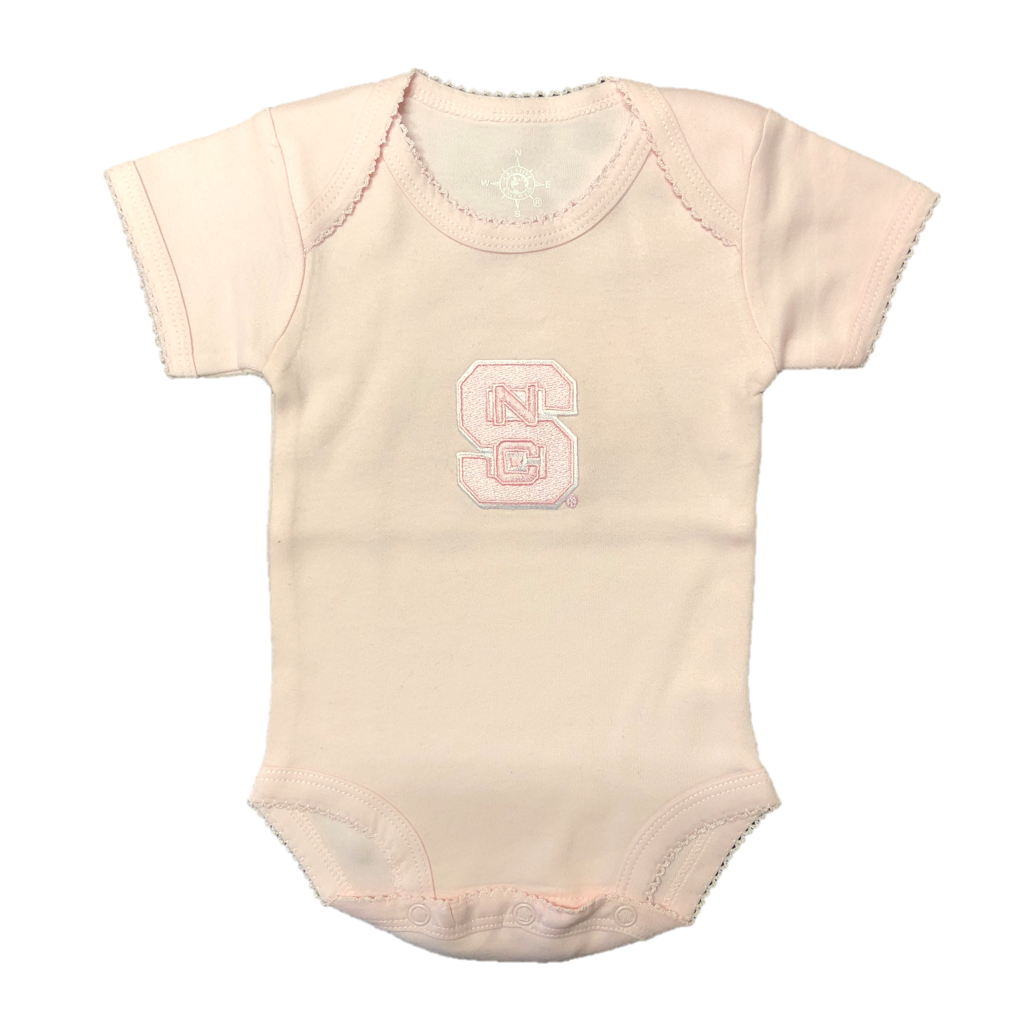 NC State Wolfpack Infant Pink Picot Onesie