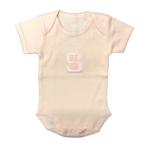 NC State Wolfpack Infant Pink Picot Onesie