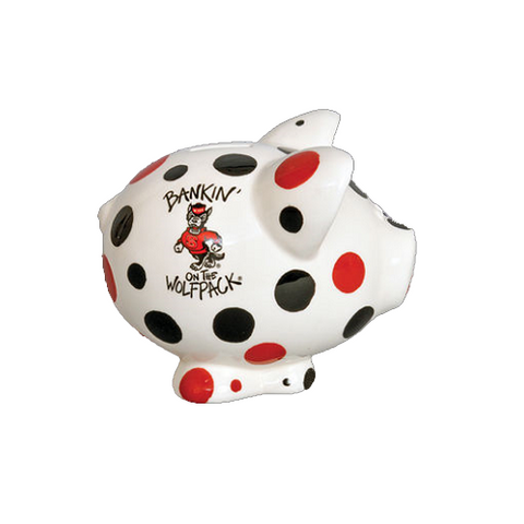 NC State Wolfpack White Piggy Bank