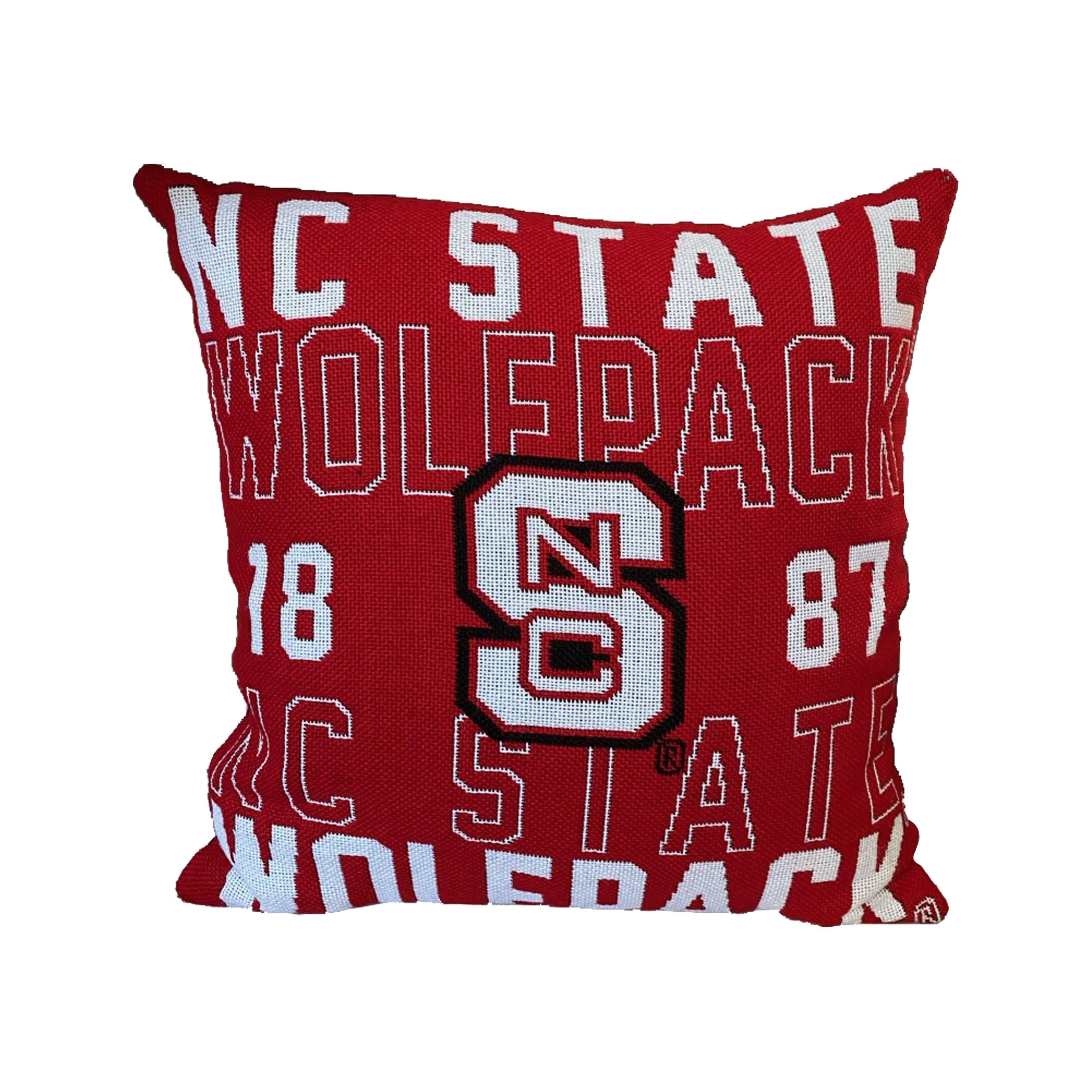 NC State Wolfpack Block S 1887 20" Jacquard Pillow
