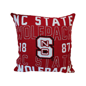 NC State Wolfpack Block S 1887 20" Jacquard Pillow