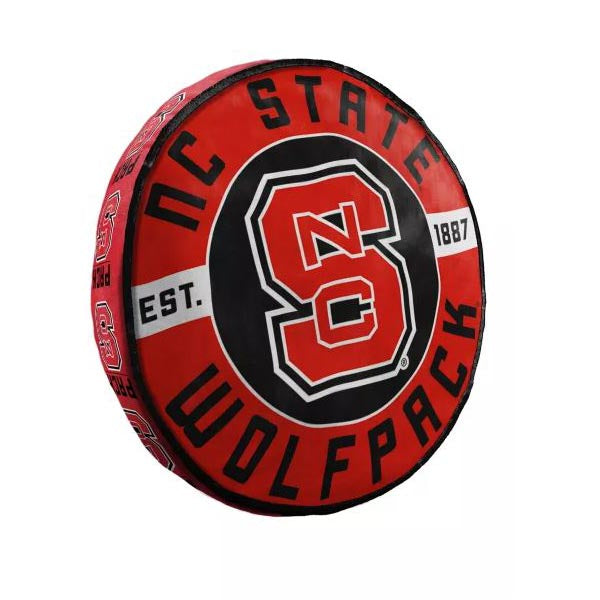NC State Wolfpack 15" Block S Round Travel Cloud Pillow