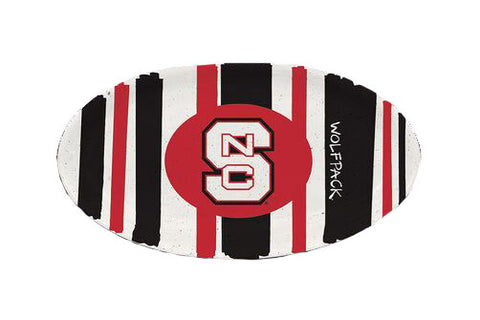 NC State Wolfpack 12" Block S Oval Striped Melamine Platter