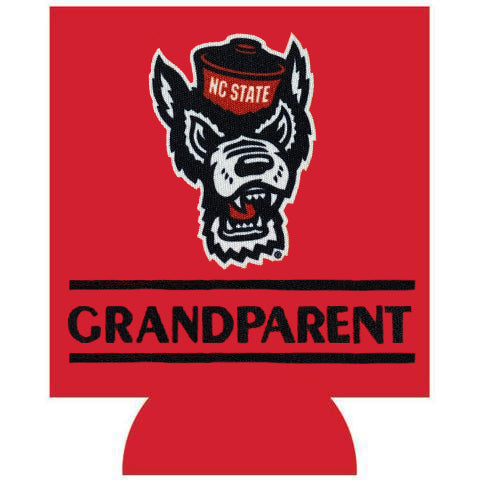 NC State Wolfpack Red Grandparent Wolfhead Can Koozie
