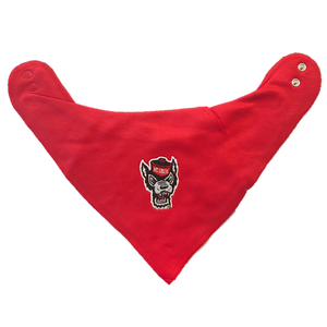 NC State Wolfpack Creative Knitwear Red Wolfhead Bandana Bib