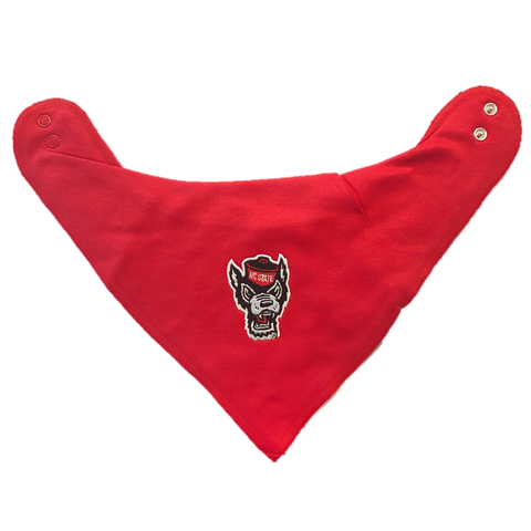 NC State Wolfpack Creative Knitwear Red Wolfhead Bandana Bib