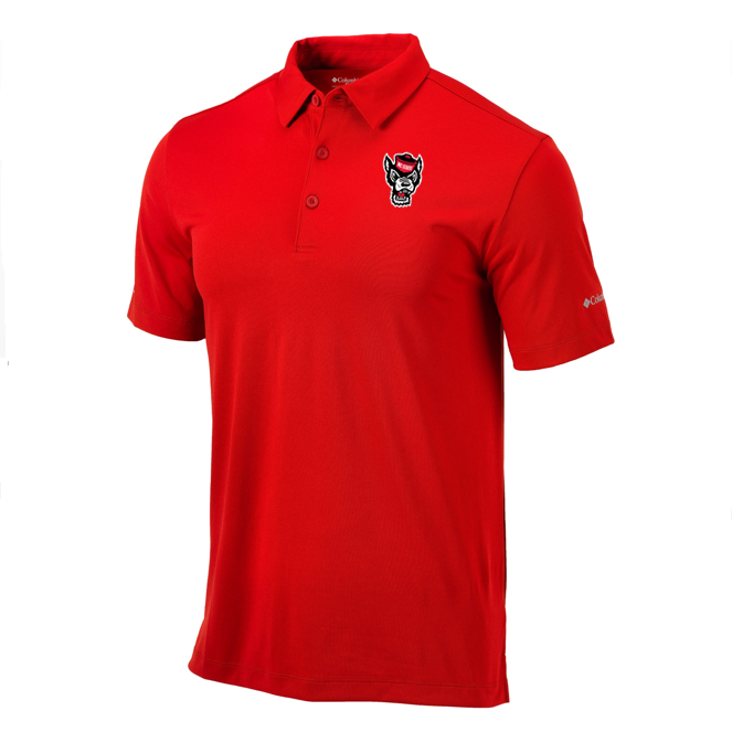 NC State Wolfpack Columbia Red Omni-Wick Drive Wolfhead Polo