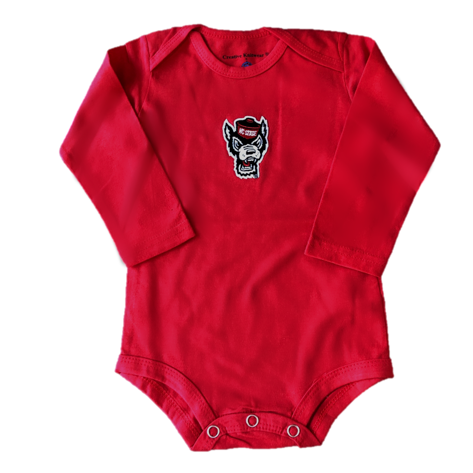 NC State Wolfpack Infant Red Wolfhead Long Sleeve Onesie