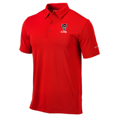 NC State Wolfpack Columbia Red Omni-Wick Drive Wolfhead Alumni Polo