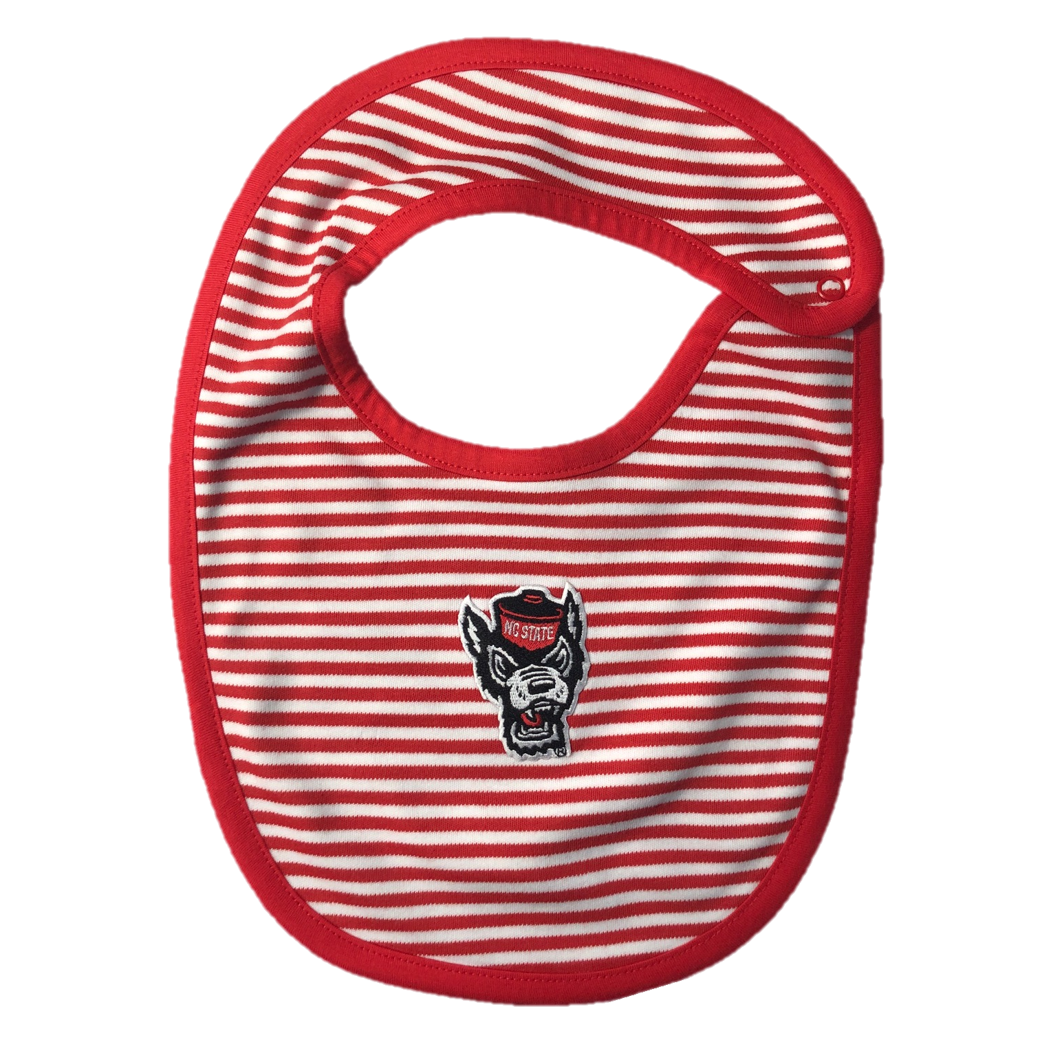 NC State Wolfpack Creative Red and White Striped Wolfhead Bib