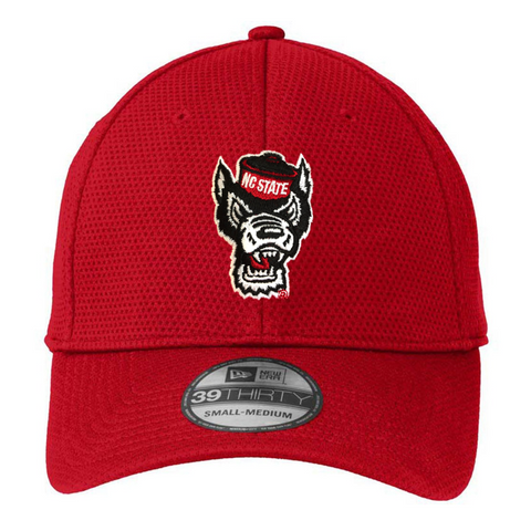 NC State Wolfpack New Era Red Wolfhead Mesh Fitted Hat