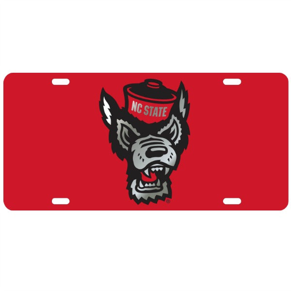 NC State Wolfpack Red Wolfhead License Plate