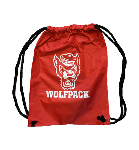 NC State Wolfpack Red Heavy Duty Drawstring Backpack
