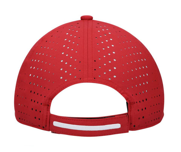 NC State Wolfpack Adidas Red Wolfhead Structured Laser Performance Adjustable Hat