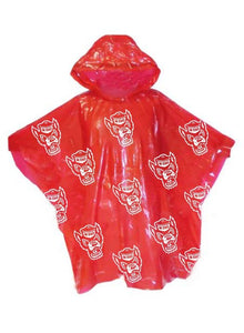 NC State Wolfpack Red All Over Wolfhead Rain Poncho