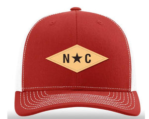 Red and White Diamond North Carolina Adjustable Mesh Hat