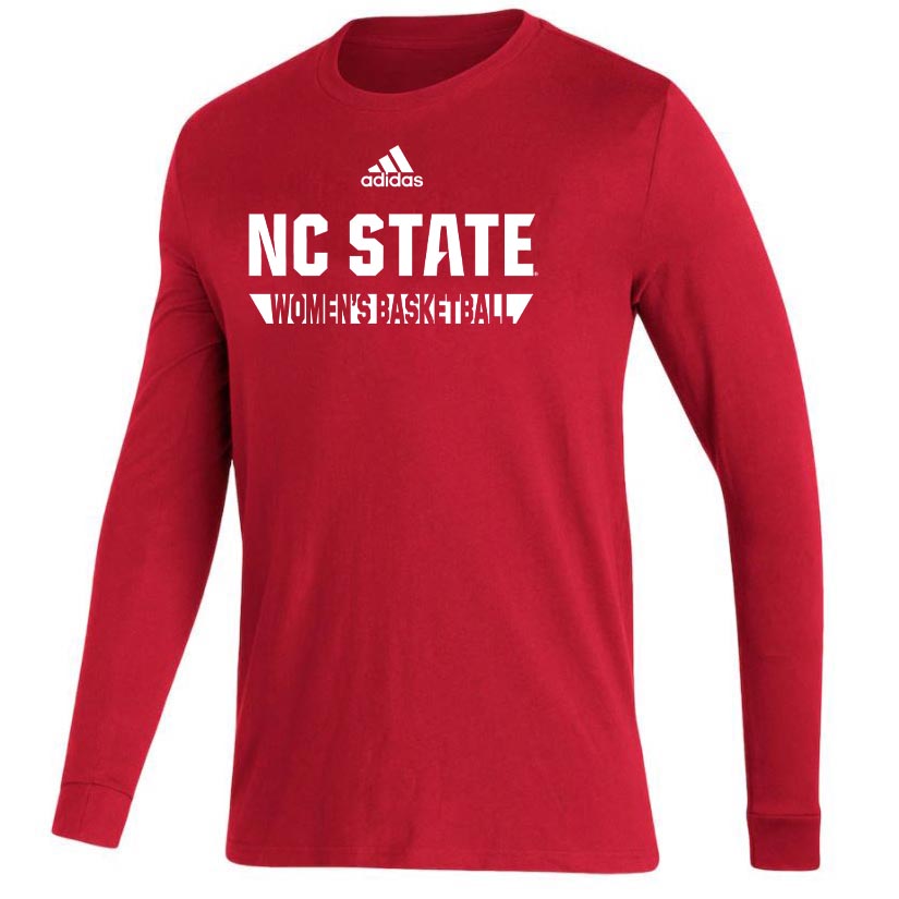NC State Wolfpack Adidas Red Women's Basketball Performance Long Sleeve T-Shirt